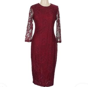JESSICA SIMPSON ELEGANT BURGUNDY LACE DRESS SIZE 8
